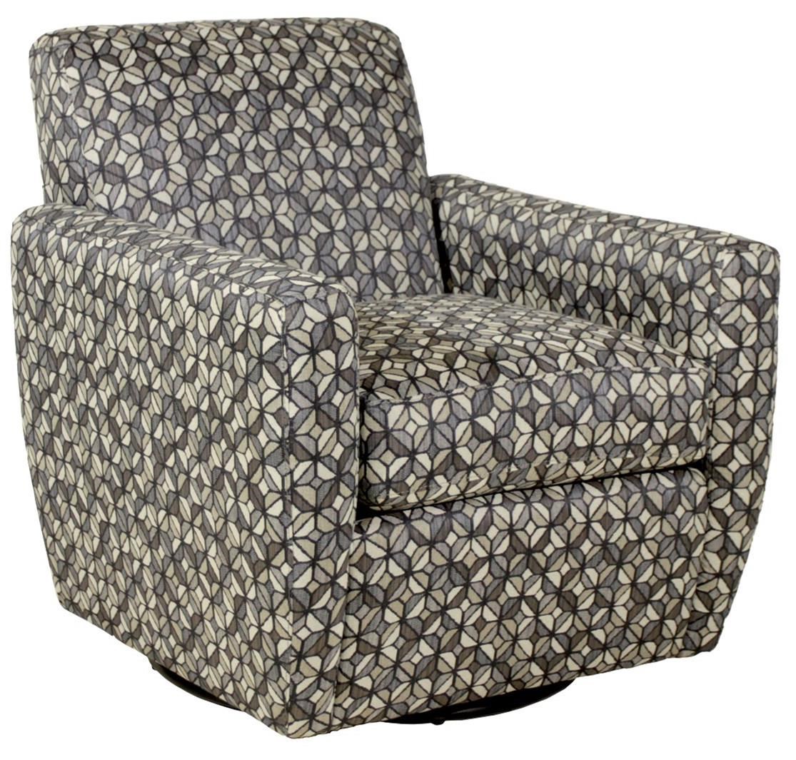 Jonathan Louis Vancouver Contemporary Swivel Chair with Track Arms